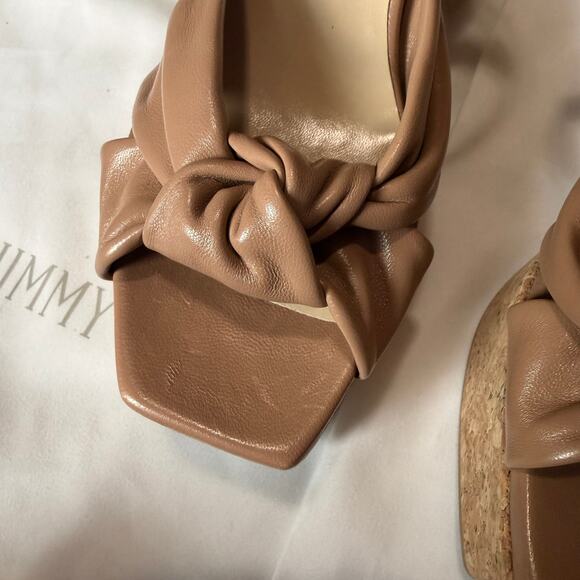 Jimmy Choo Heloise Leather Ankle-Strap Platform Sandals Size 36.5 - Picture 6 of 10